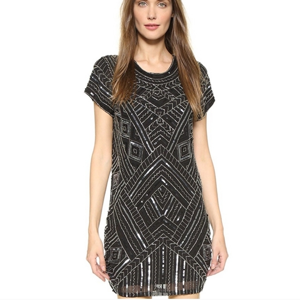 Parker Black and Silver Mini Dress